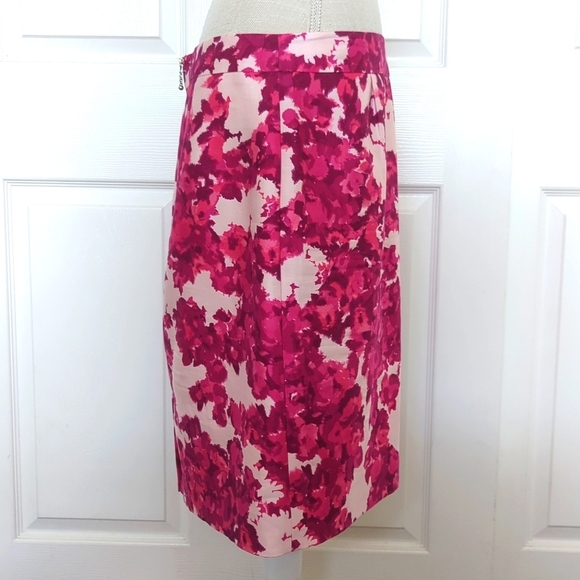 Kate Spade Jordan Silk Blend Berry Moody Floral Pencil Skirt - Picture 6 of 11